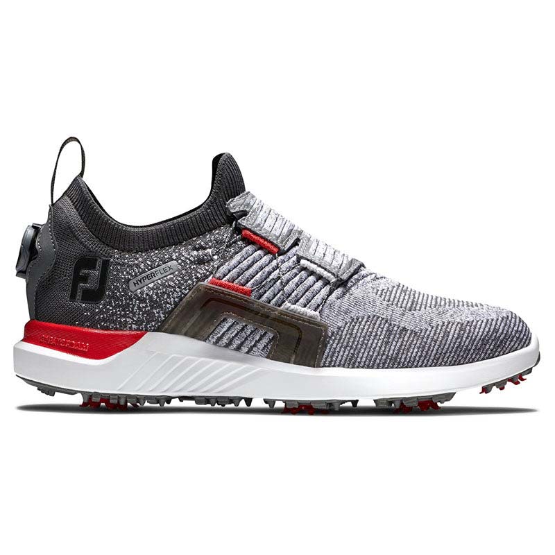 FootJoy HyperFlex BOA Spiked Golf Shoe - Previous Season Style Grey Red