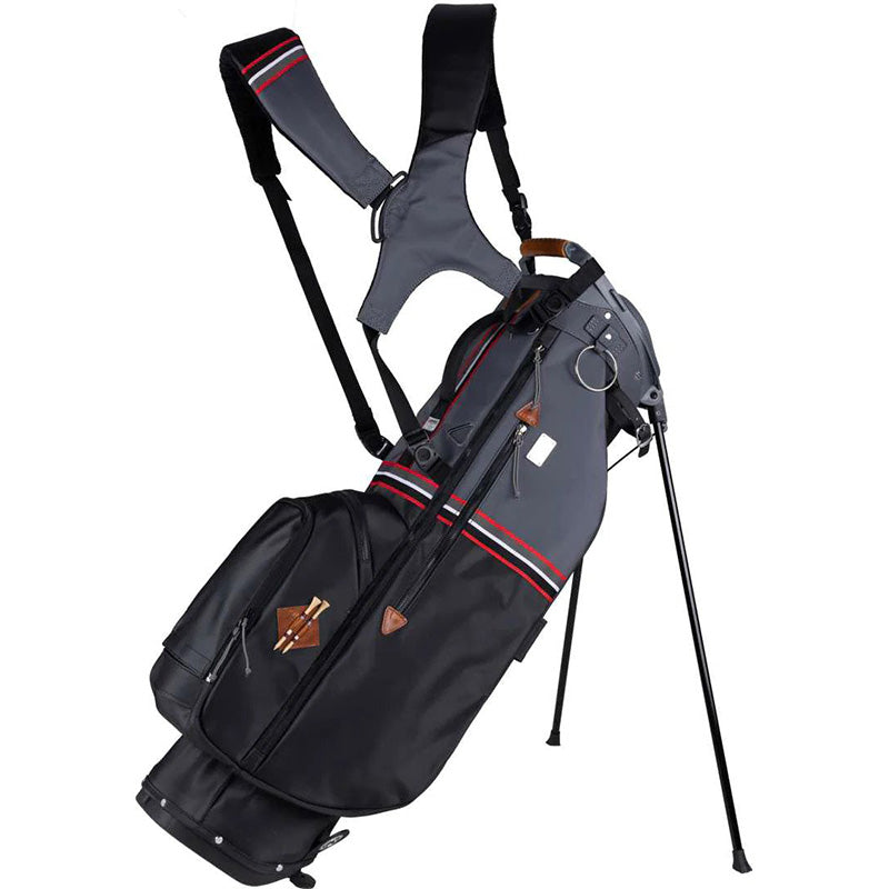 Sun Mountain 2023 Mid-Stripe Stand Bag - Double Strap Black Gunmetal Red