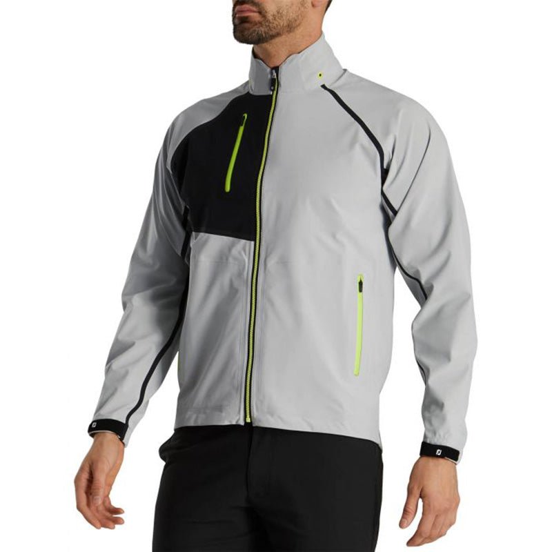 FootJoy HyrdoTour Rain Jacket - Previous Season Silver Black Lime