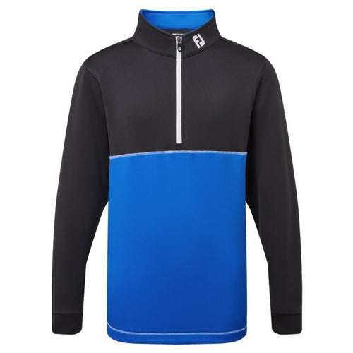 FootJoy Junior Colour Block Chill-Out 1/4 Zip - Previous Season Style Black Cobalt