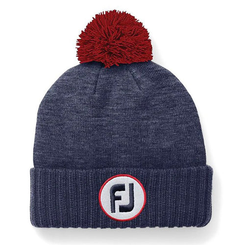 FootJoy Pom Pom Knit Hat Heather Navy OSFA