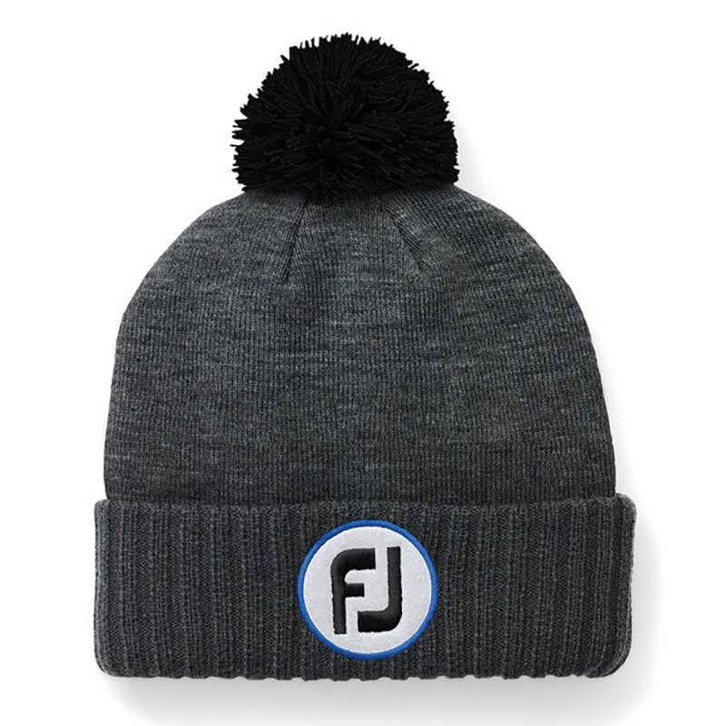 FootJoy Pom Pom Knit Hat Heather Charcoal OSFA