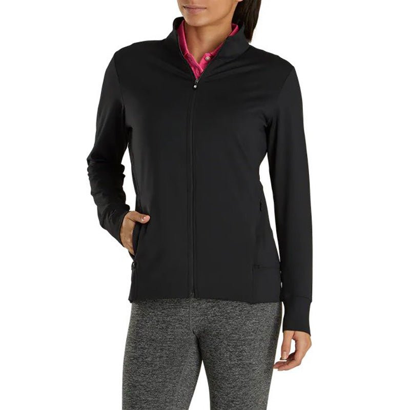 FootJoy Women's Full-Zip Panel Pocket Mid Layer - Previous Season Style Black