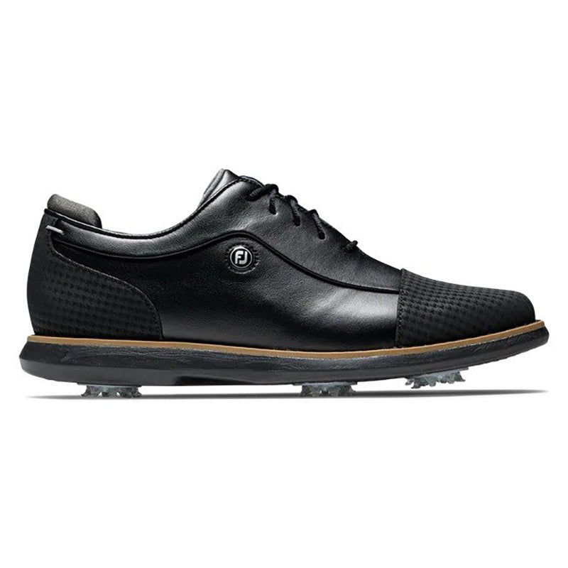 FootJoy Women's Traditions Cap Toe Golf Shoe - Previous Season Style Black