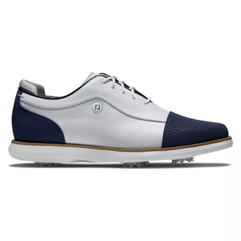 FootJoy Women's Traditions Cap Toe Golf Shoe - Previous Season Style White Navy